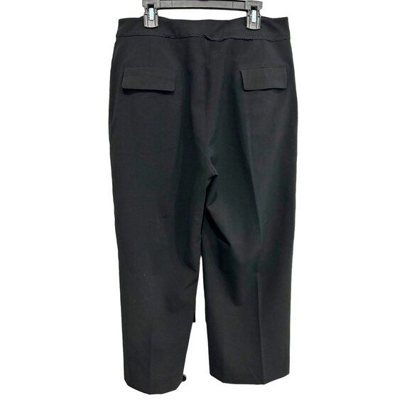 Larry Levine Stretch Black Dress Pants Sz 8 Button Closure Pockets - Picture 2 of 8